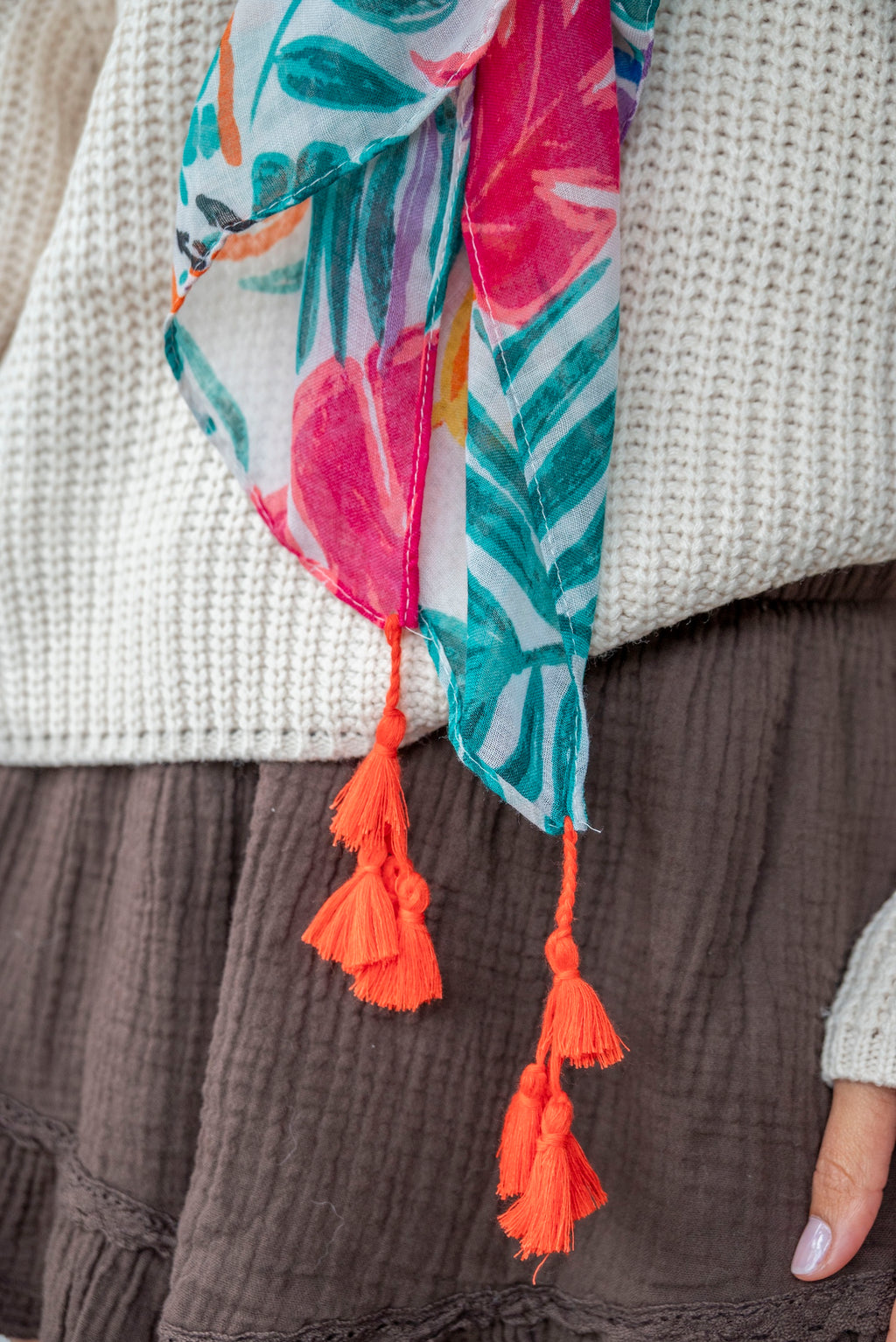 Foulard imprimé fleuri TULUM