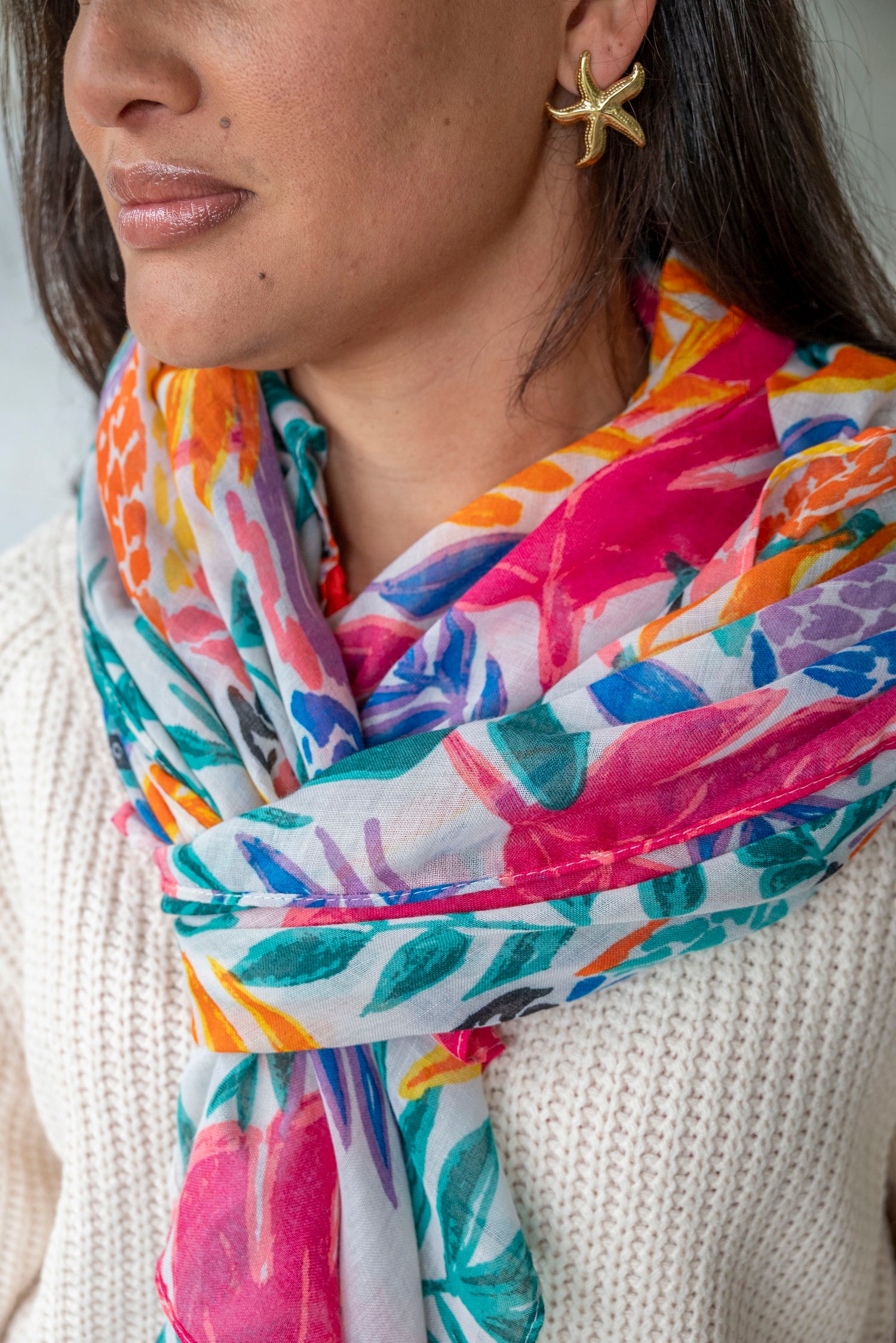 Foulard imprimé fleuri TULUM