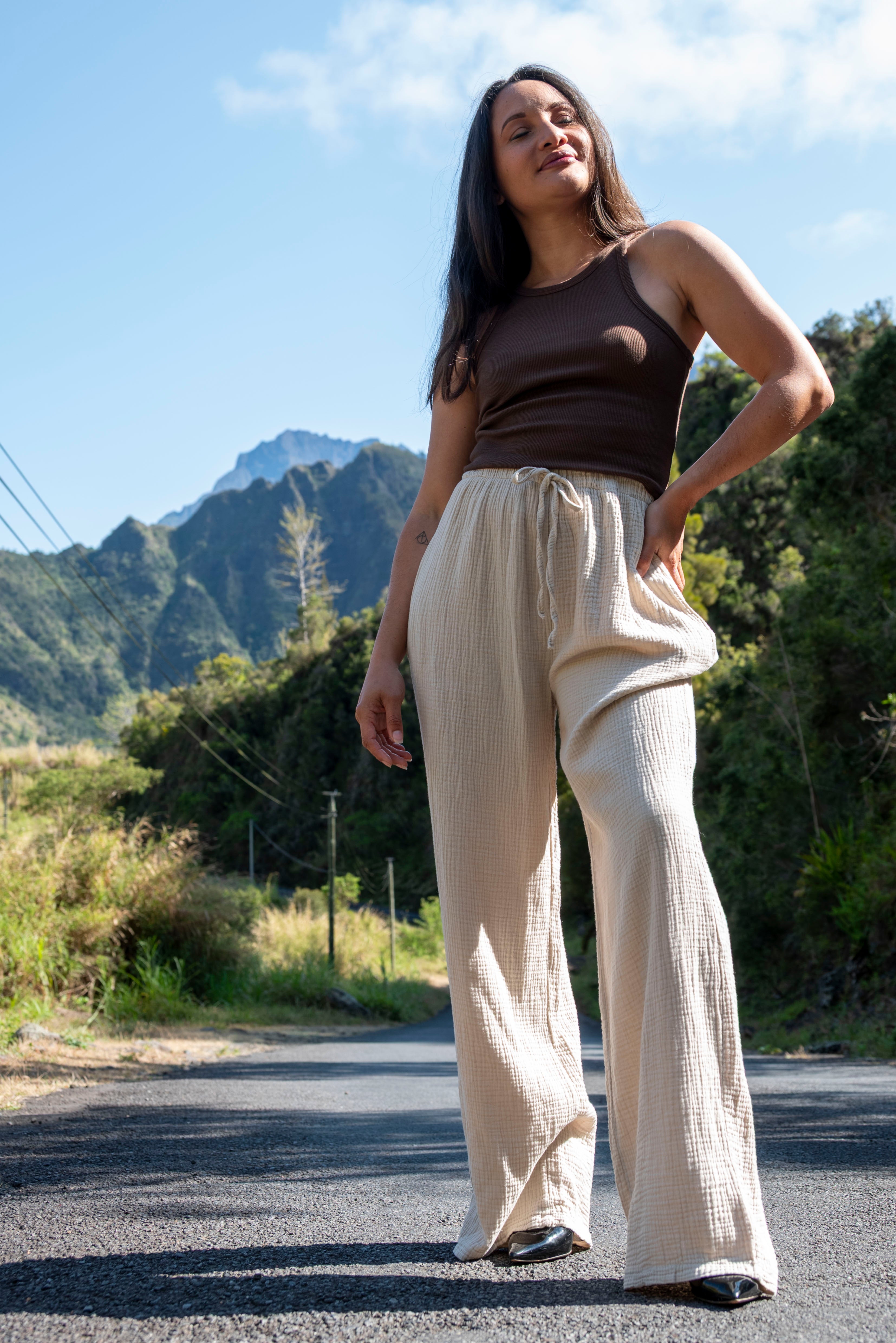 Pantalon gaze de coton TINA
