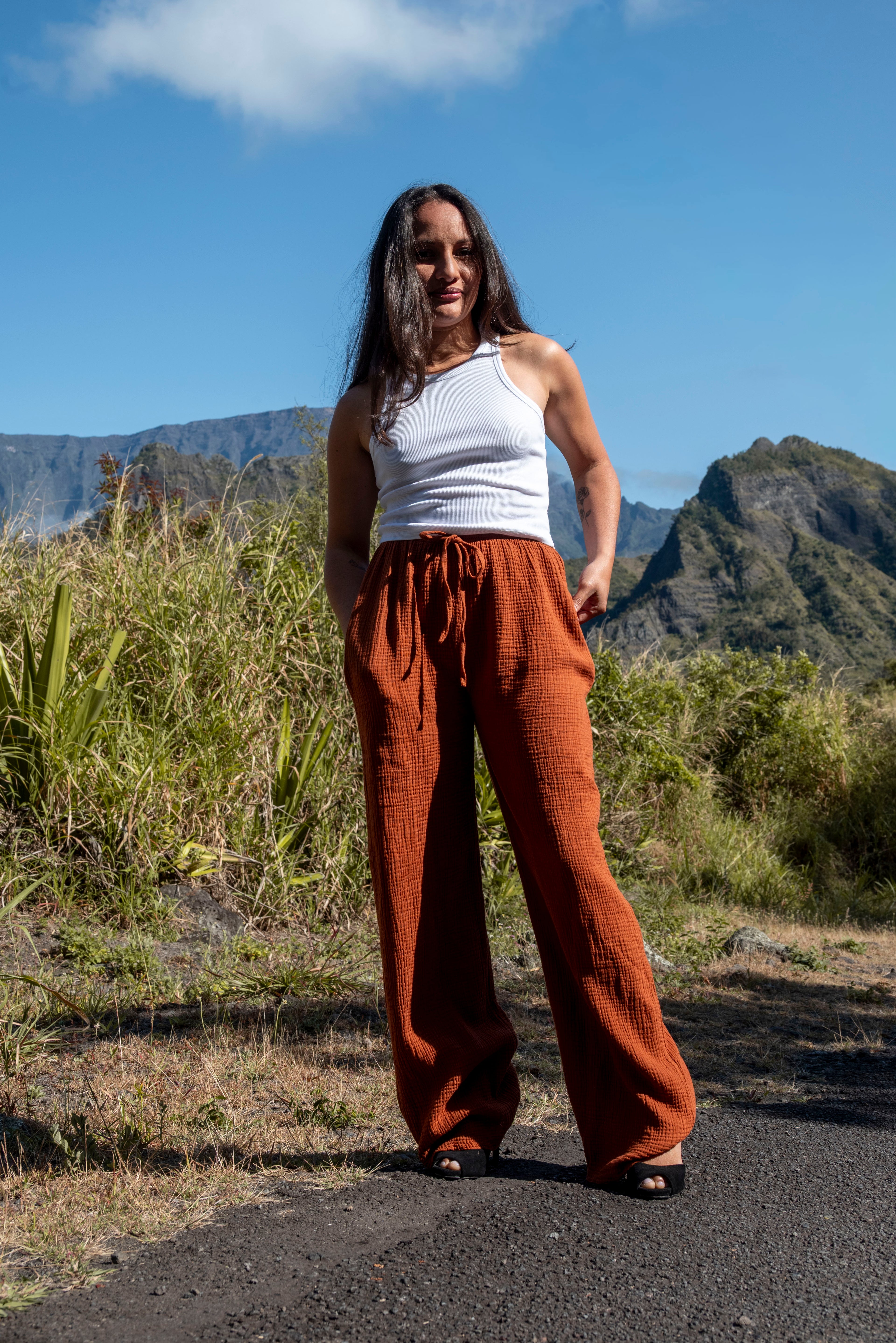 Pantalon gaze de coton TINA