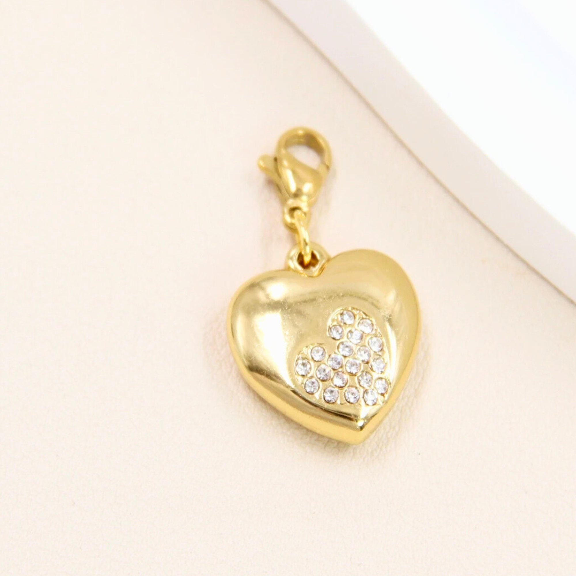 Pendentif charms cœur acier inoxydable