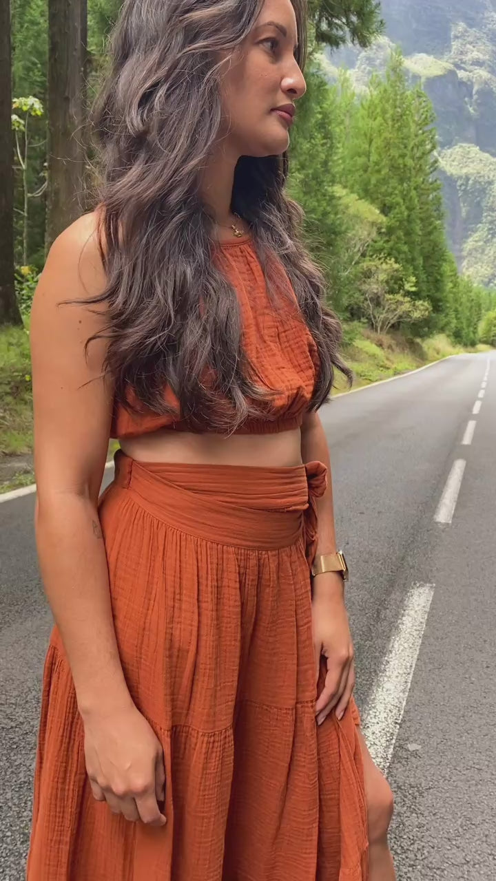 Crop top gaze de coton LOLA
