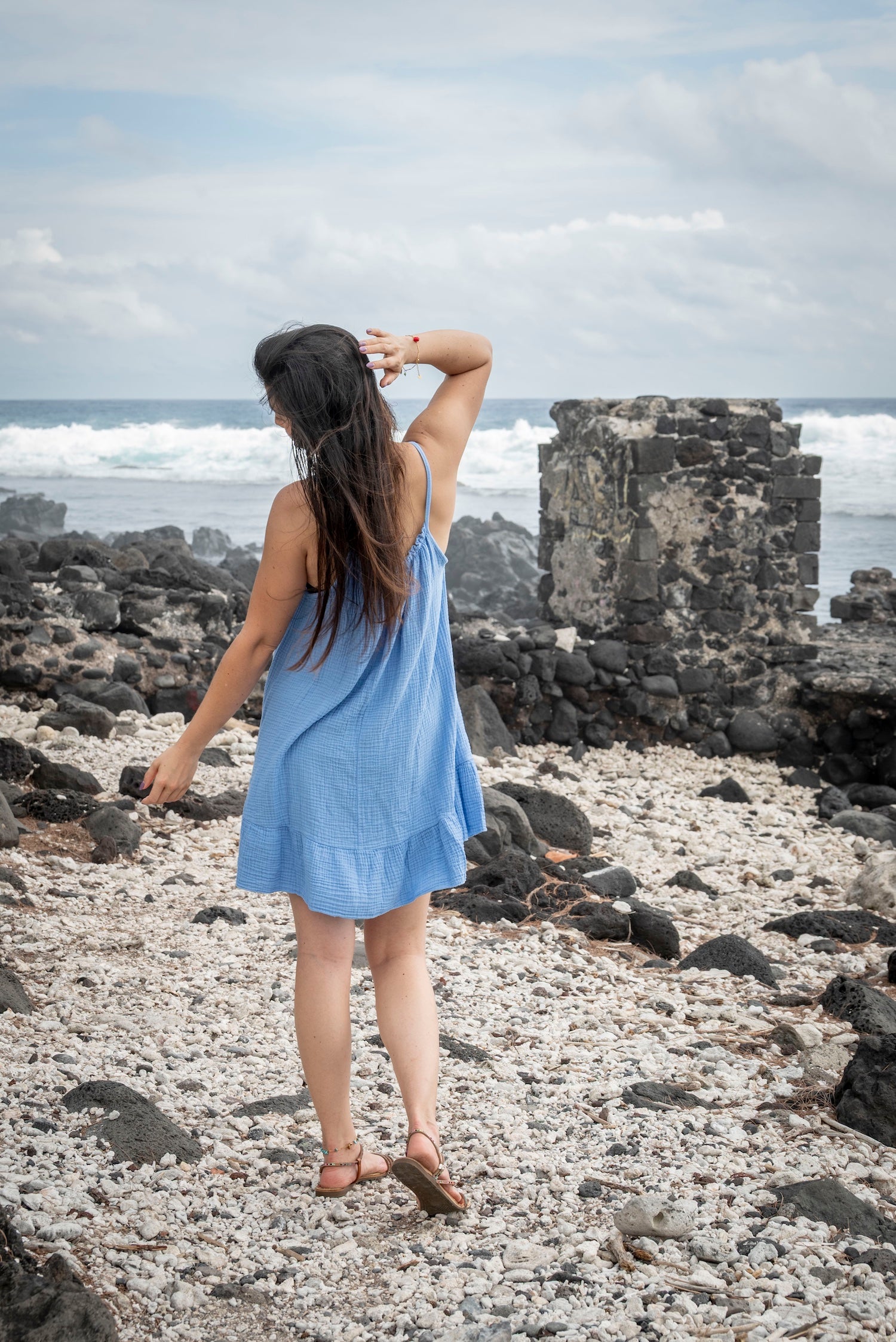 Robe courte gaze de coton ABBY