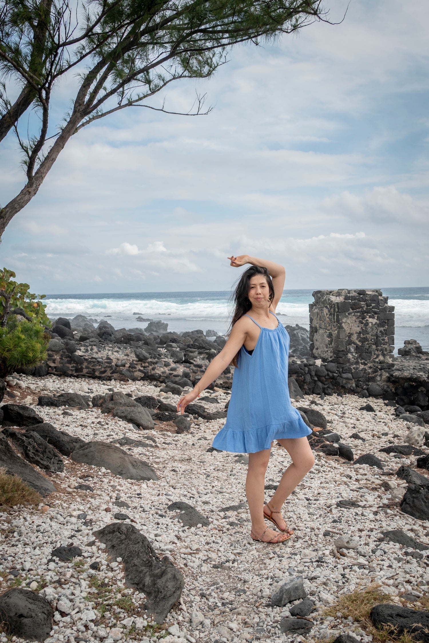 Robe courte gaze de coton ABBY