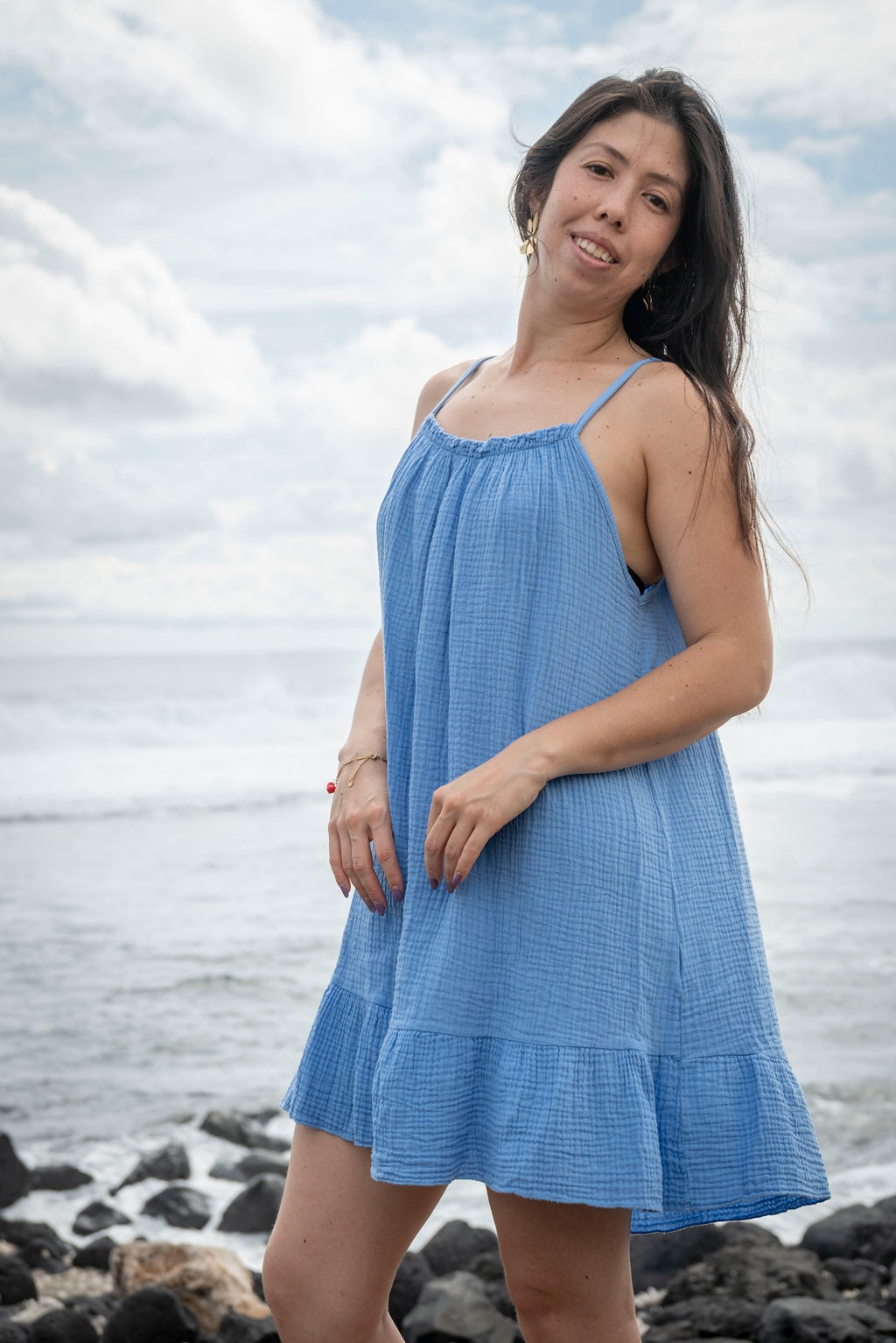 Robe courte gaze de coton ABBY