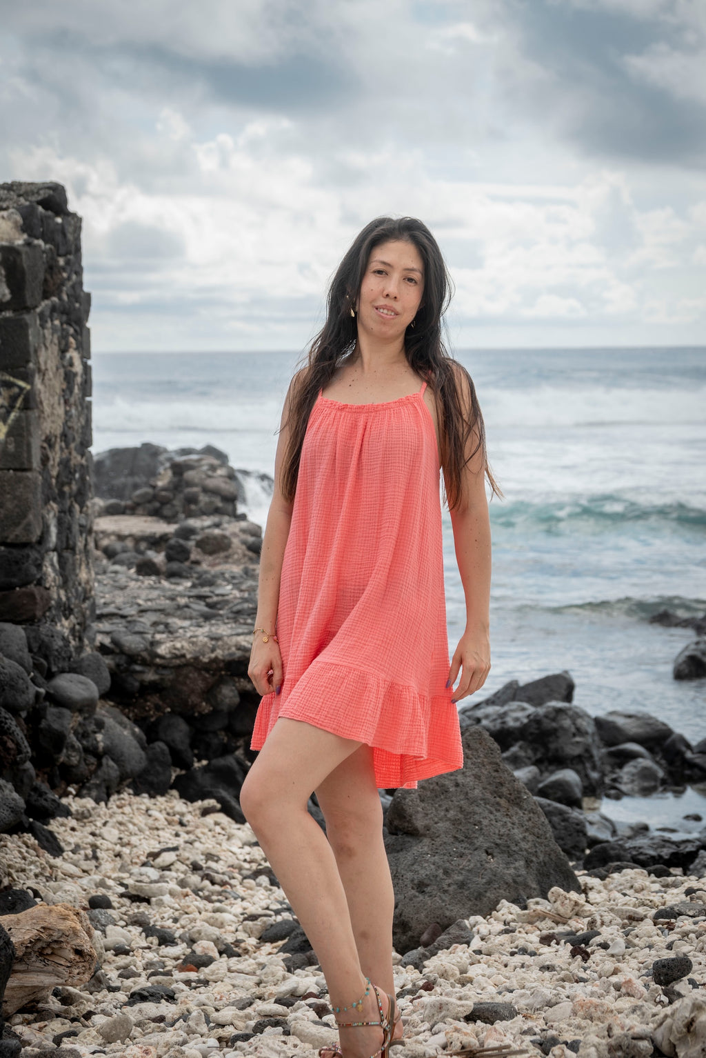 Robe courte gaze de coton ABBY