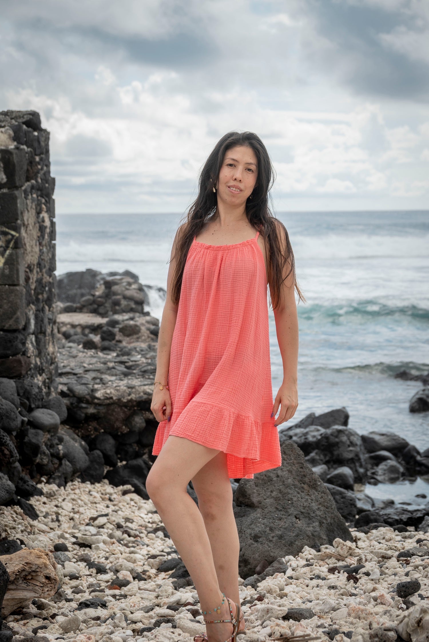 Robe courte gaze de coton ABBY