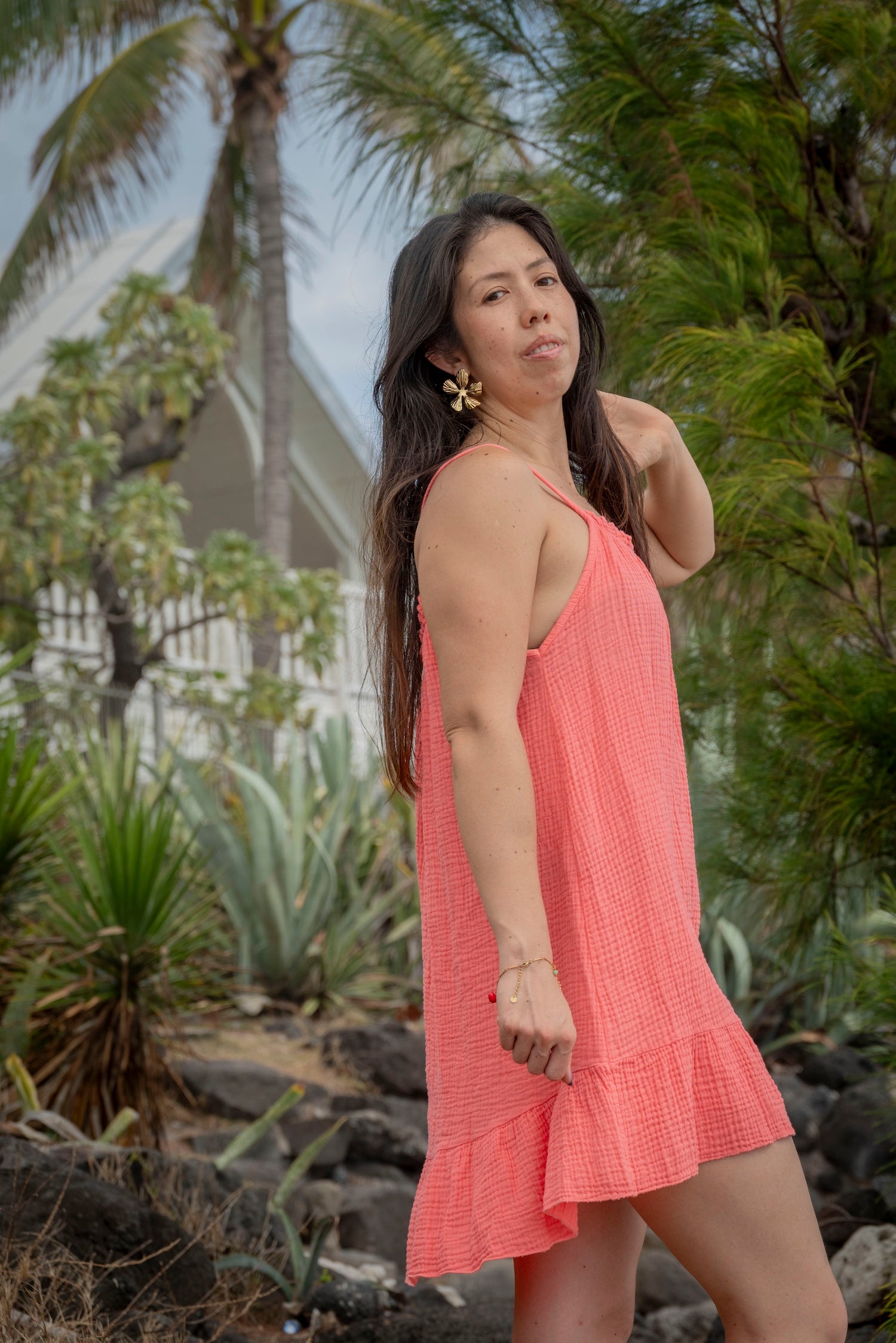 Robe courte gaze de coton ABBY