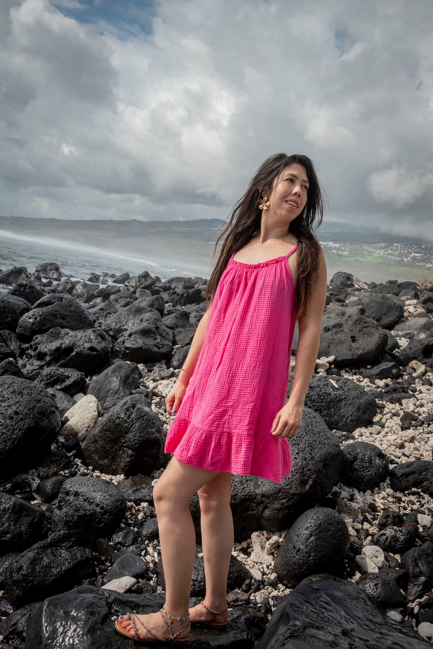 Robe courte gaze de coton ABBY