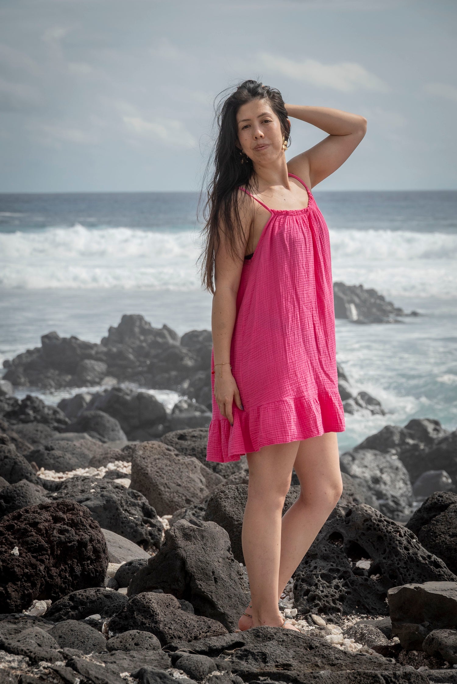 Robe courte gaze de coton ABBY