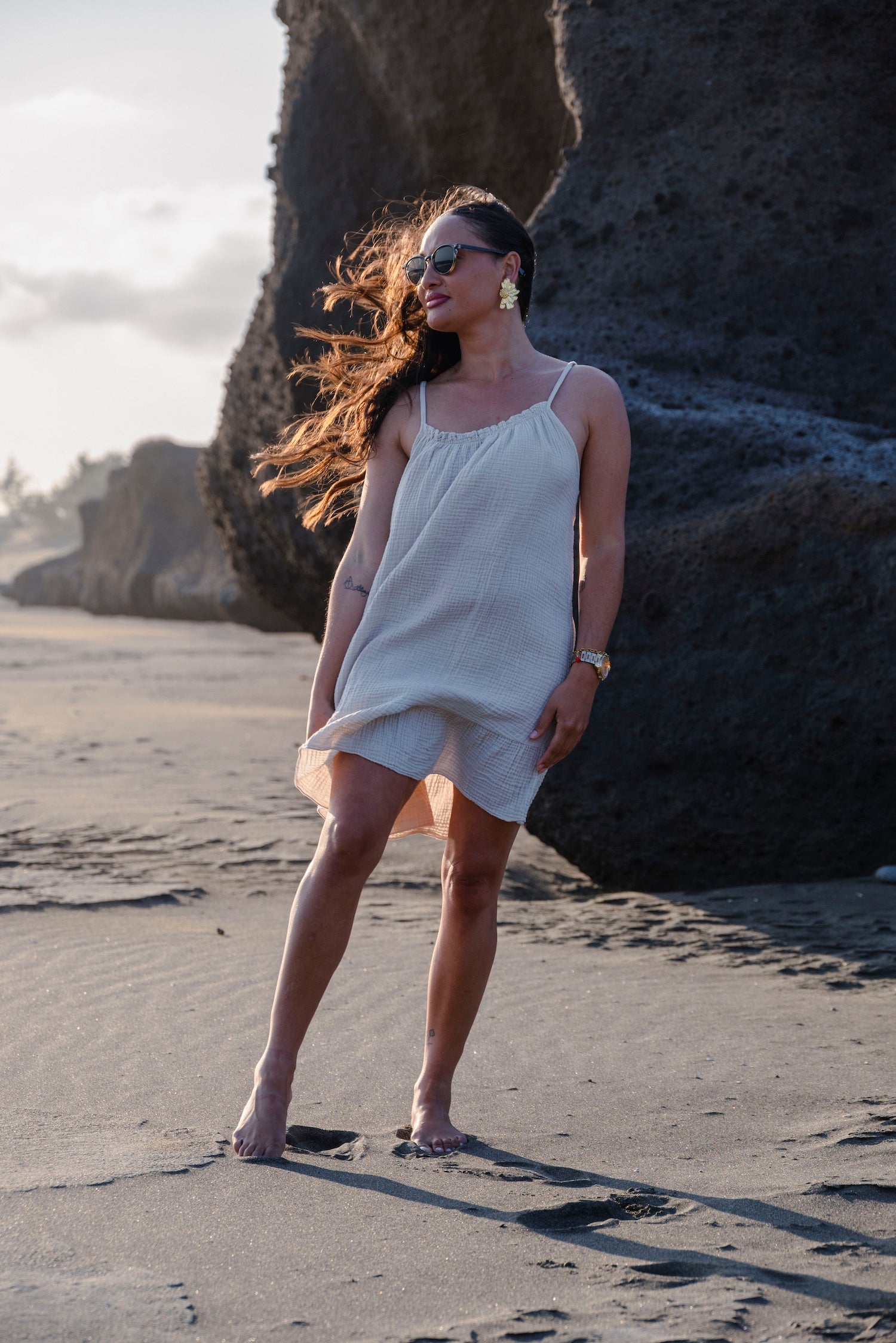 Robe courte gaze de coton ABBY