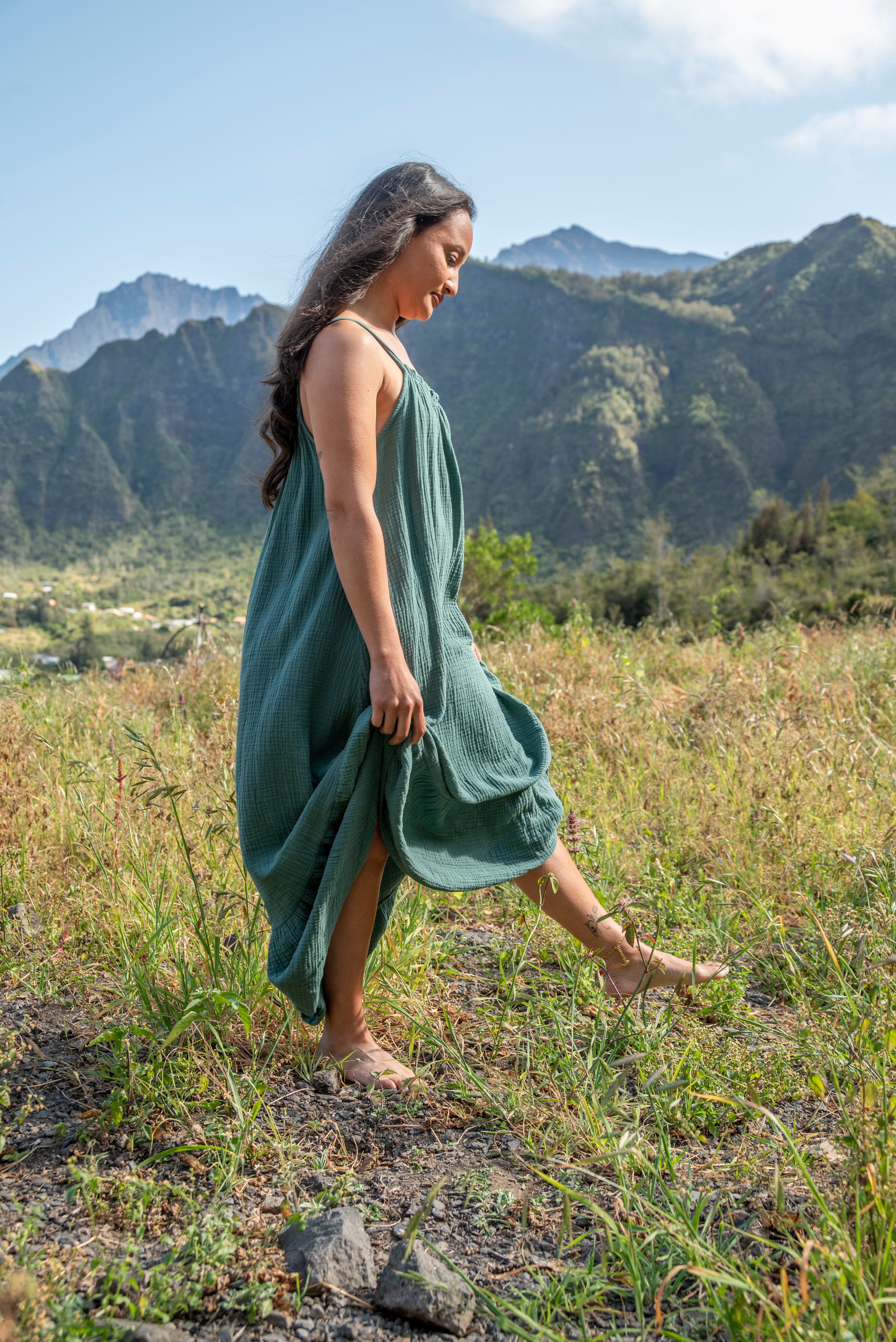 Robe longue gaze de coton CLÉA