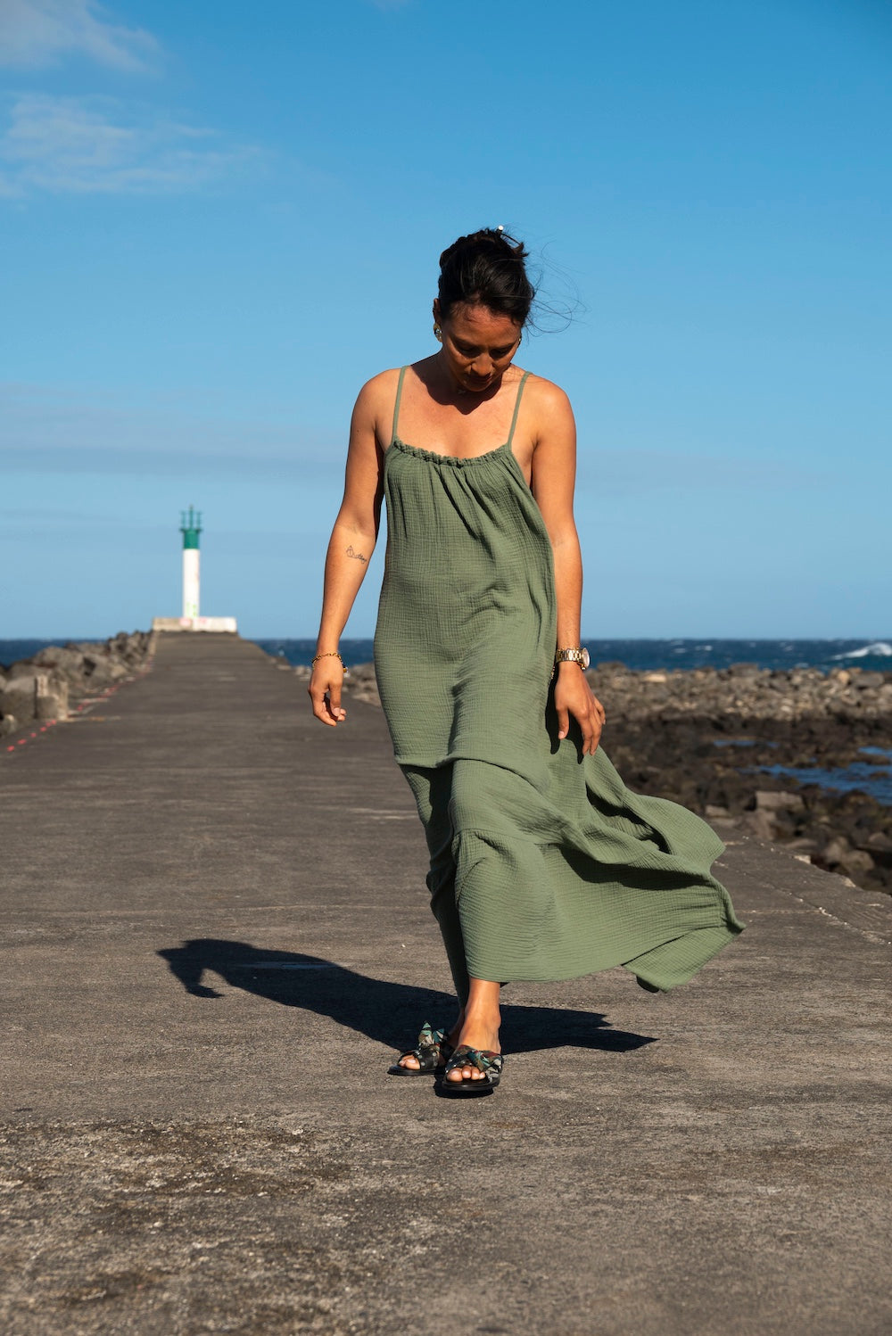 Robe longue gaze de coton CLÉA