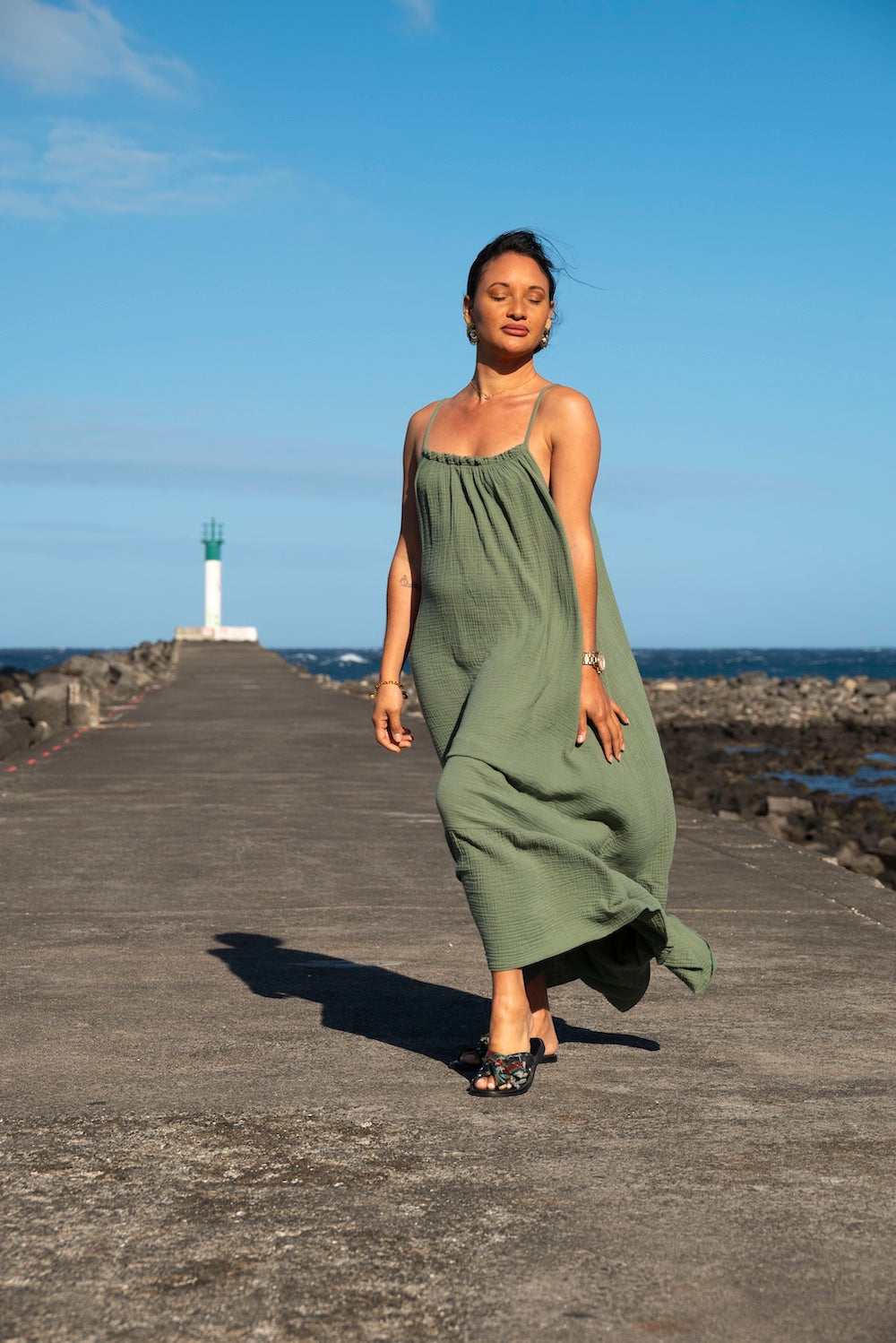 Robe longue gaze de coton CLÉA