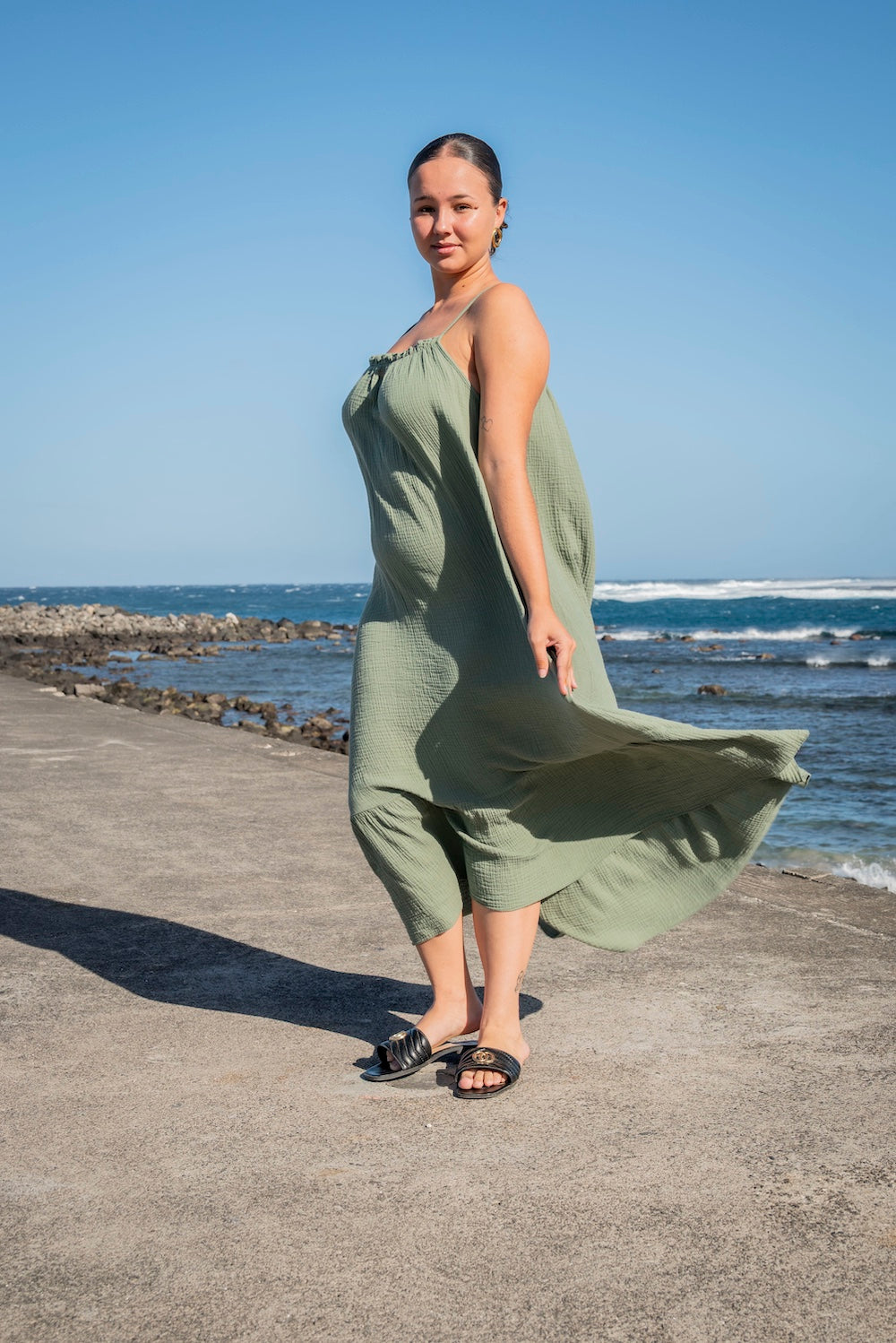 Robe longue gaze de coton CLÉA