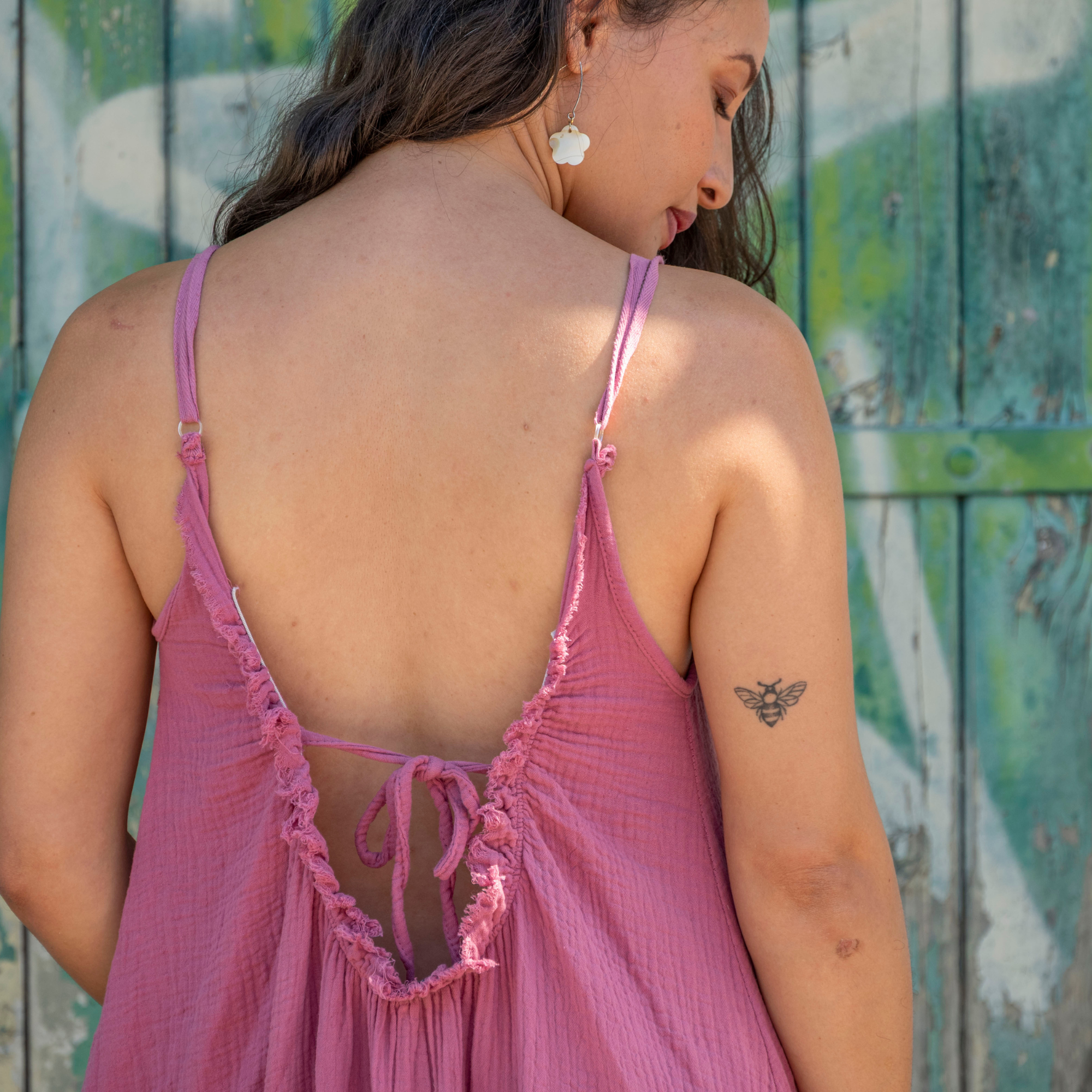 Robe longue dos nu gaze de coton EMMA