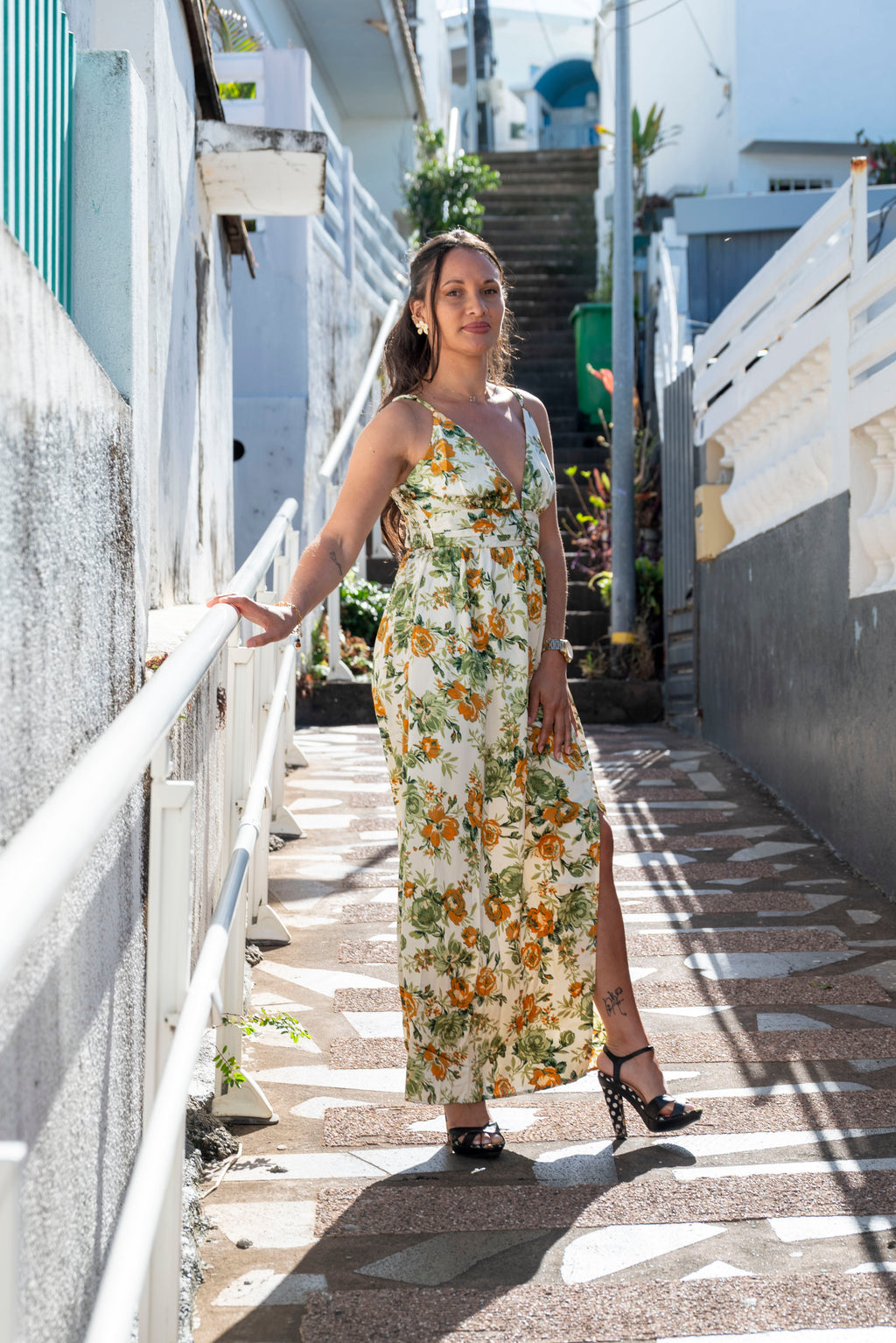 Robe longue imprimé floral OLBIA