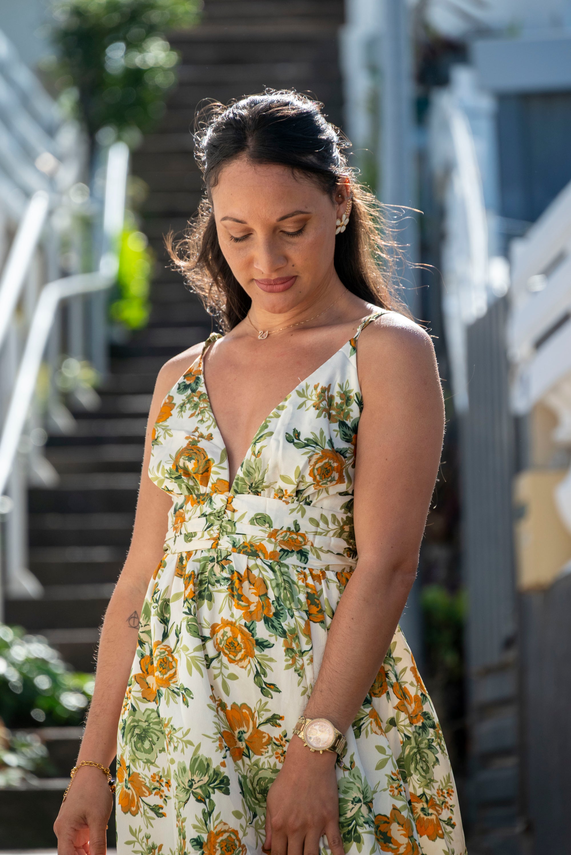 Robe longue imprimé floral OLBIA