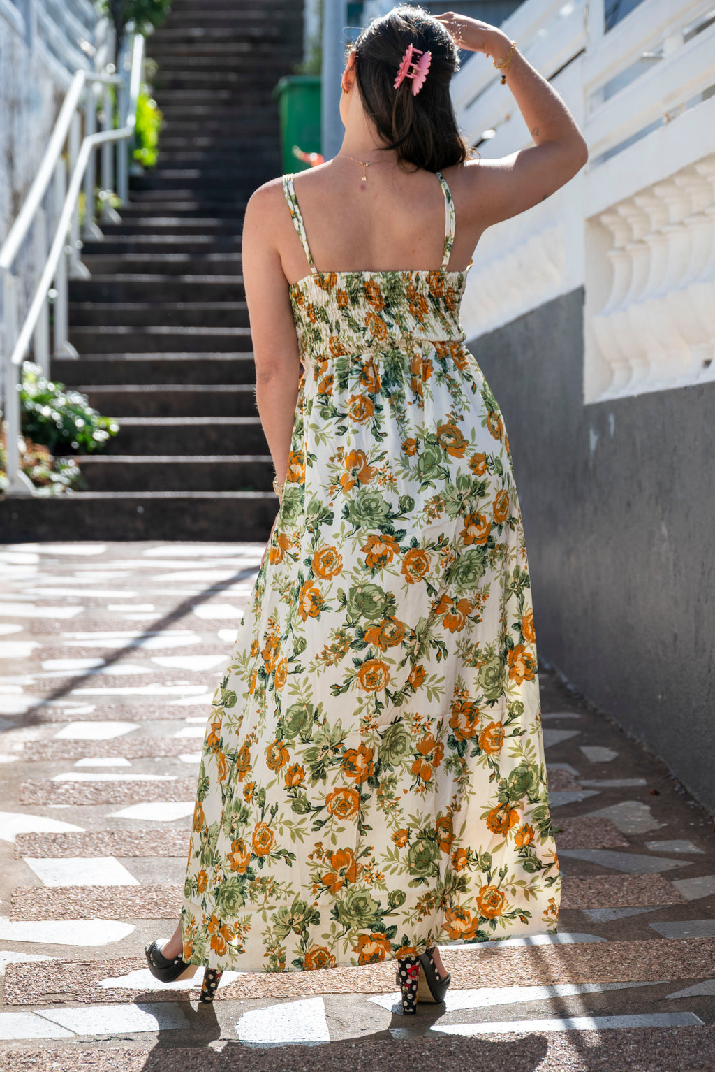 Robe longue imprimé floral OLBIA
