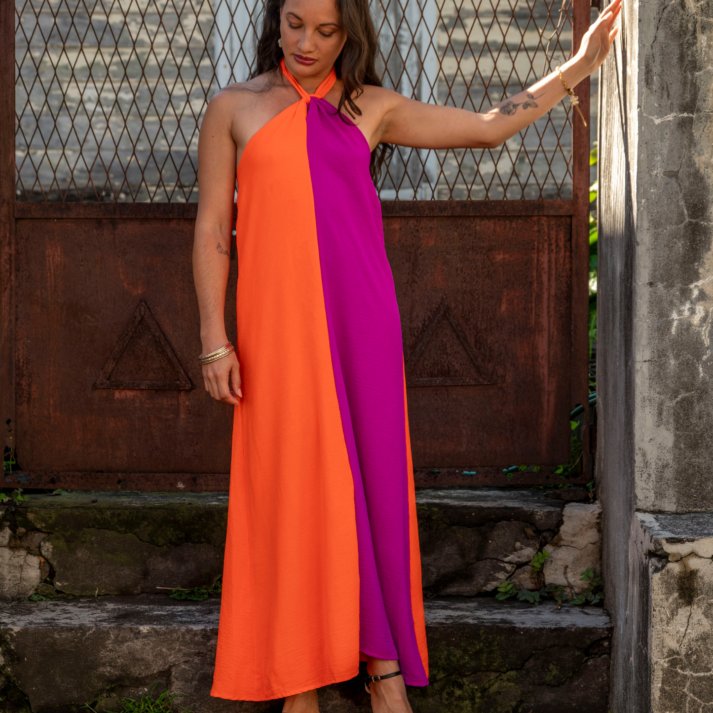 Robe longue bicolore CAMILA